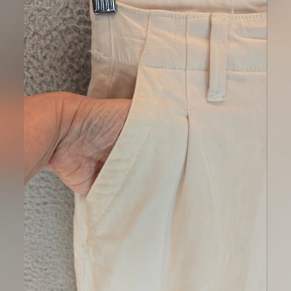 Paige Womens Mayslie Joggers Sz 23x25.5 Quartz Sand Beige Double Button Pleated - Picture 6 of 13